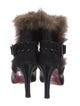 Christian Louboutin Suede Fur Trim Boots