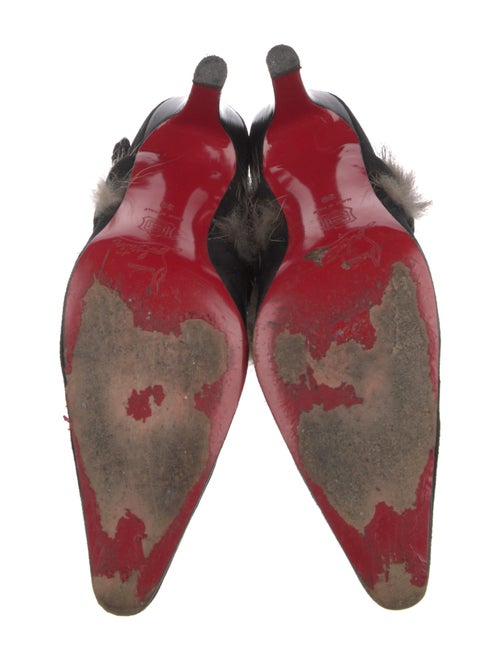 Christian Louboutin Suede Fur Trim Boots