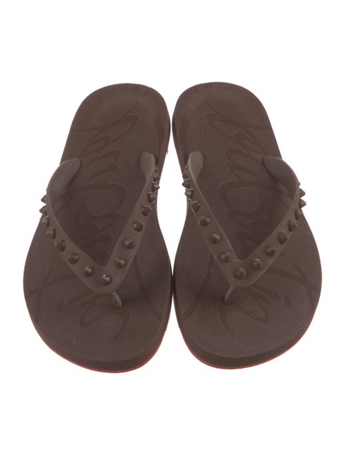 Christian Louboutin Spike Accents Rubber Flip Flops