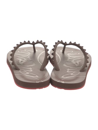 Christian Louboutin Spike Accents Rubber Flip Flops