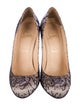 Christian Louboutin Satin Lace Pattern Pumps