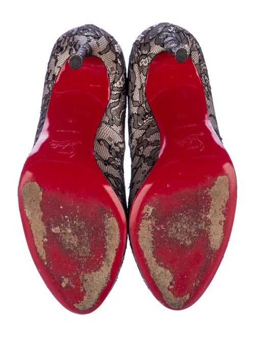 Christian Louboutin Satin Lace Pattern Pumps