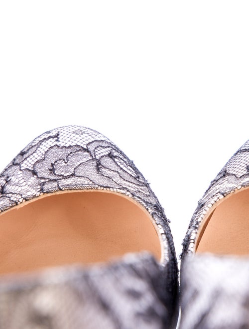 Christian Louboutin Satin Lace Pattern Pumps