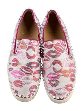 Christian Louboutin Spike Accents Canvas Sneakers