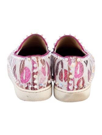 Christian Louboutin Spike Accents Canvas Sneakers