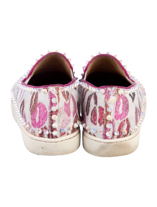Christian Louboutin Spike Accents Canvas Sneakers