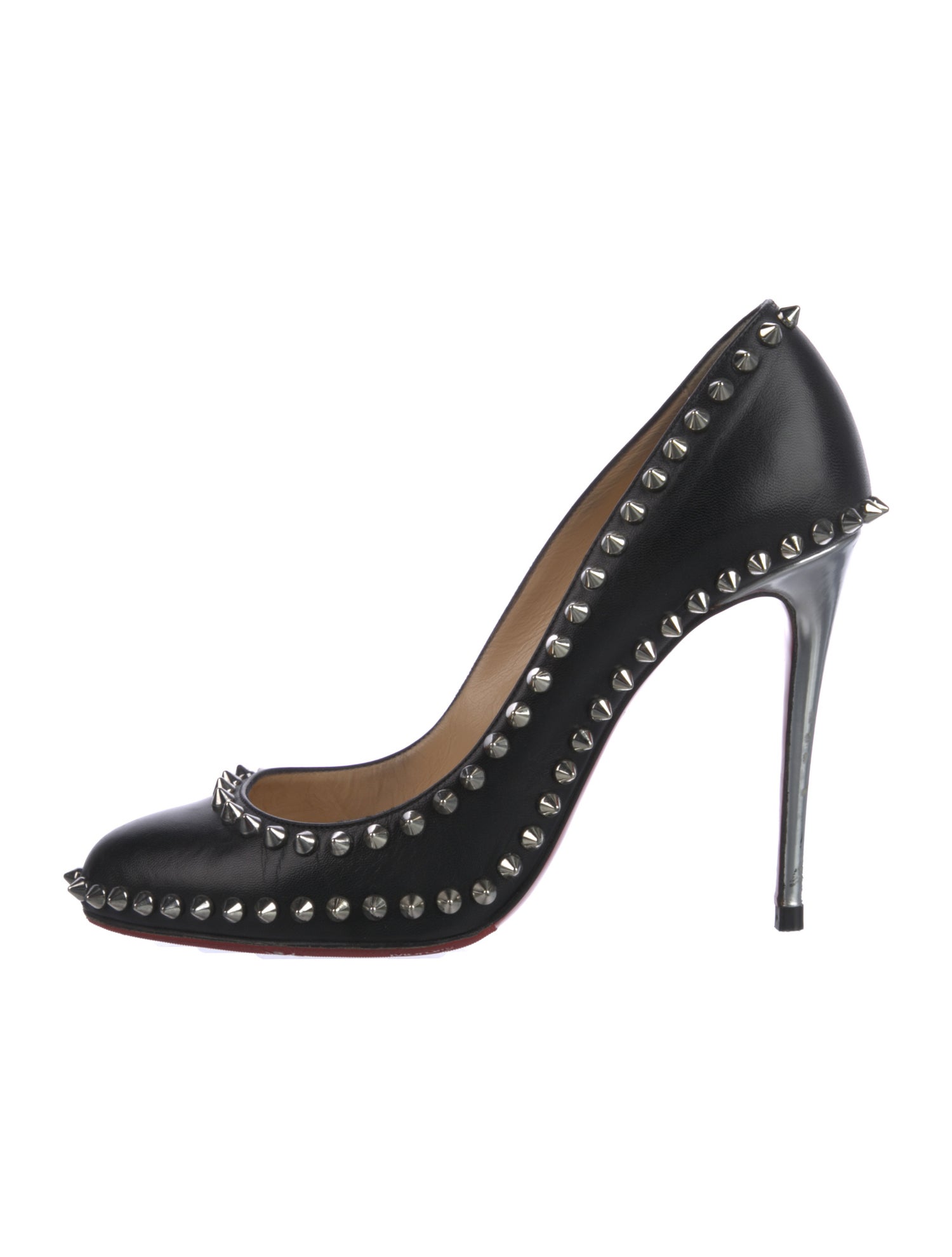Christian Louboutin Spike Accents Leather Pumps
