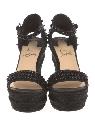 Christian Louboutin Spike Accents Suede Espadrilles
