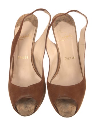 Christian Louboutin Suede Slingback Pumps
