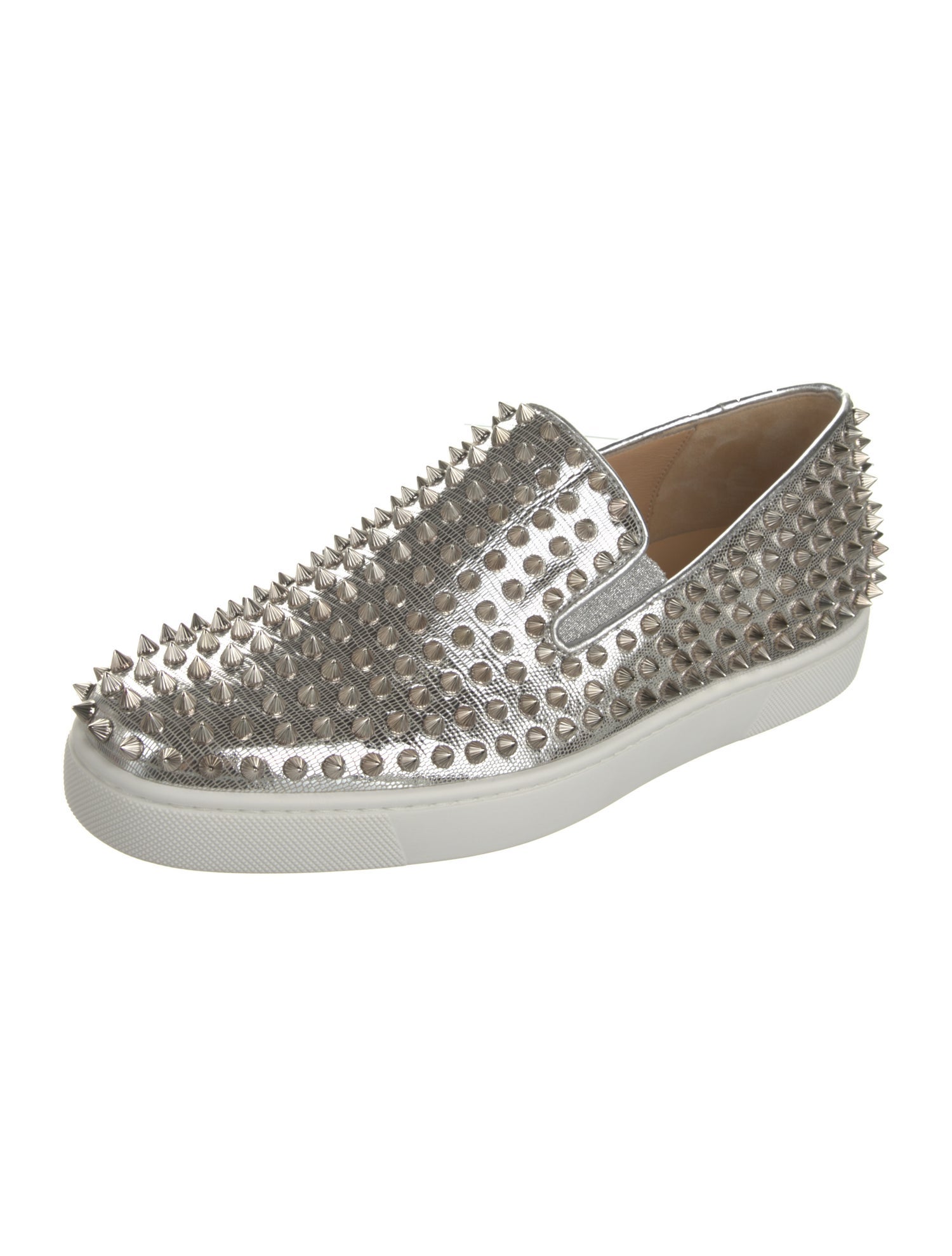 Christian Louboutin Spike Accents Leather Sneakers