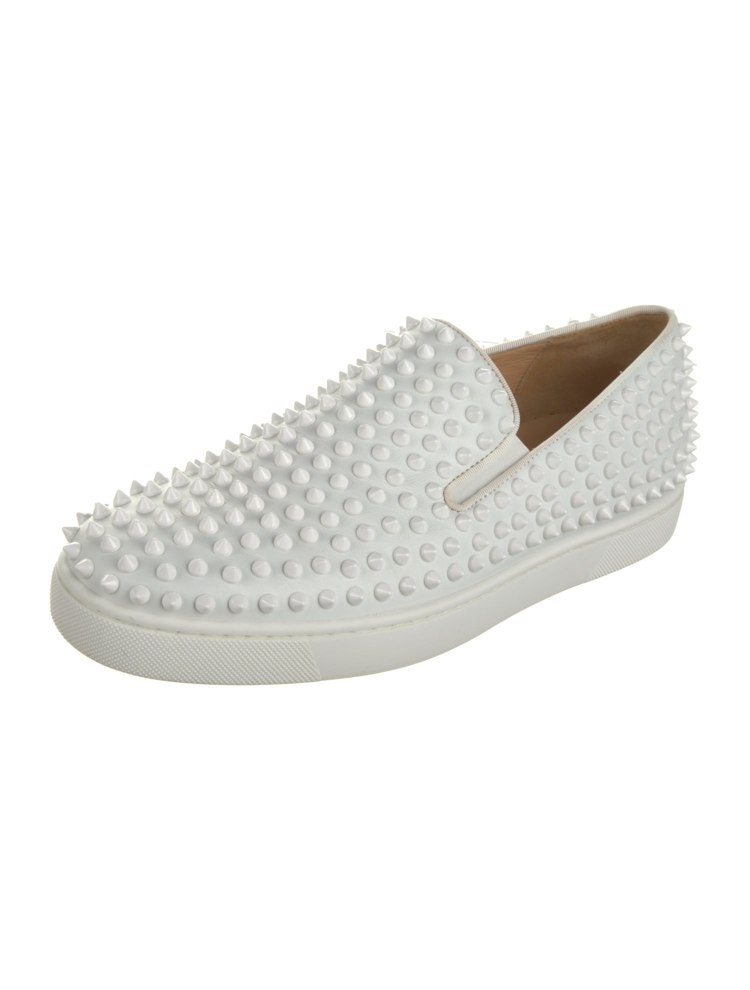 Christian Louboutin Spike Accents Leather Sneakers