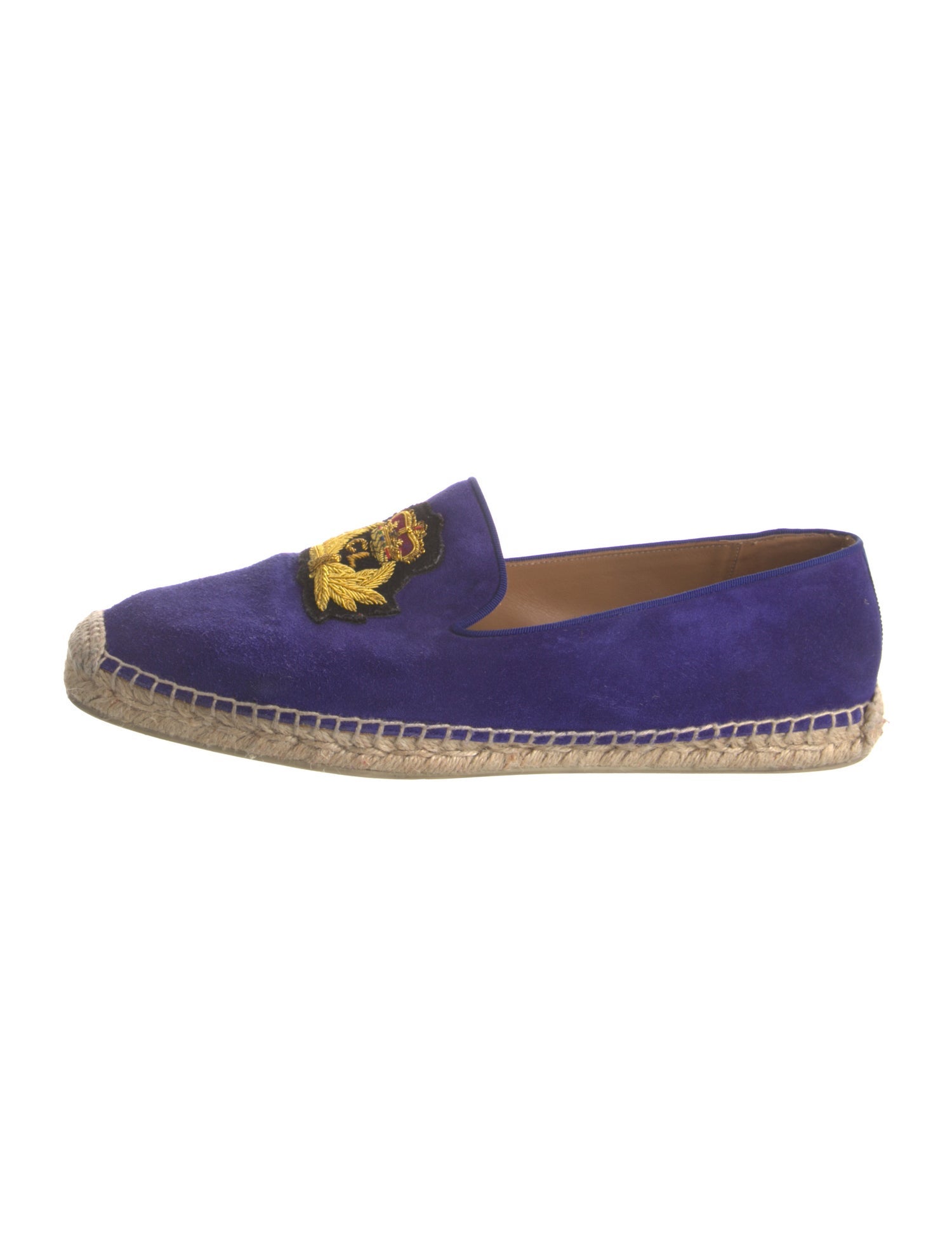 Christian Louboutin Suede Embroidered Accent Espadrilles