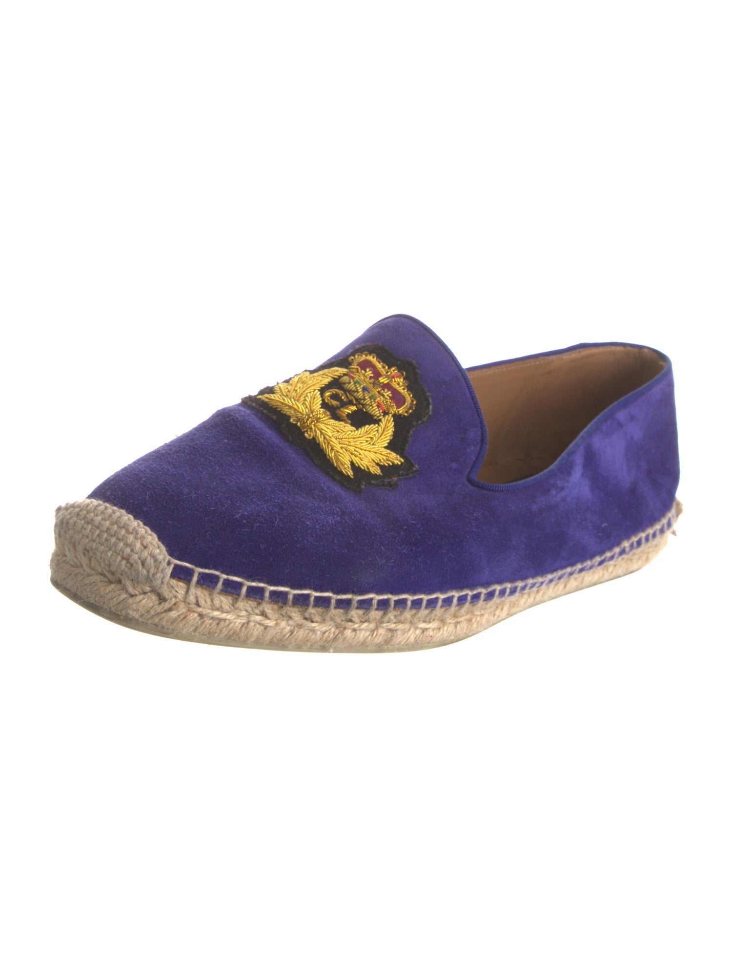 Christian Louboutin Suede Embroidered Accent Espadrilles