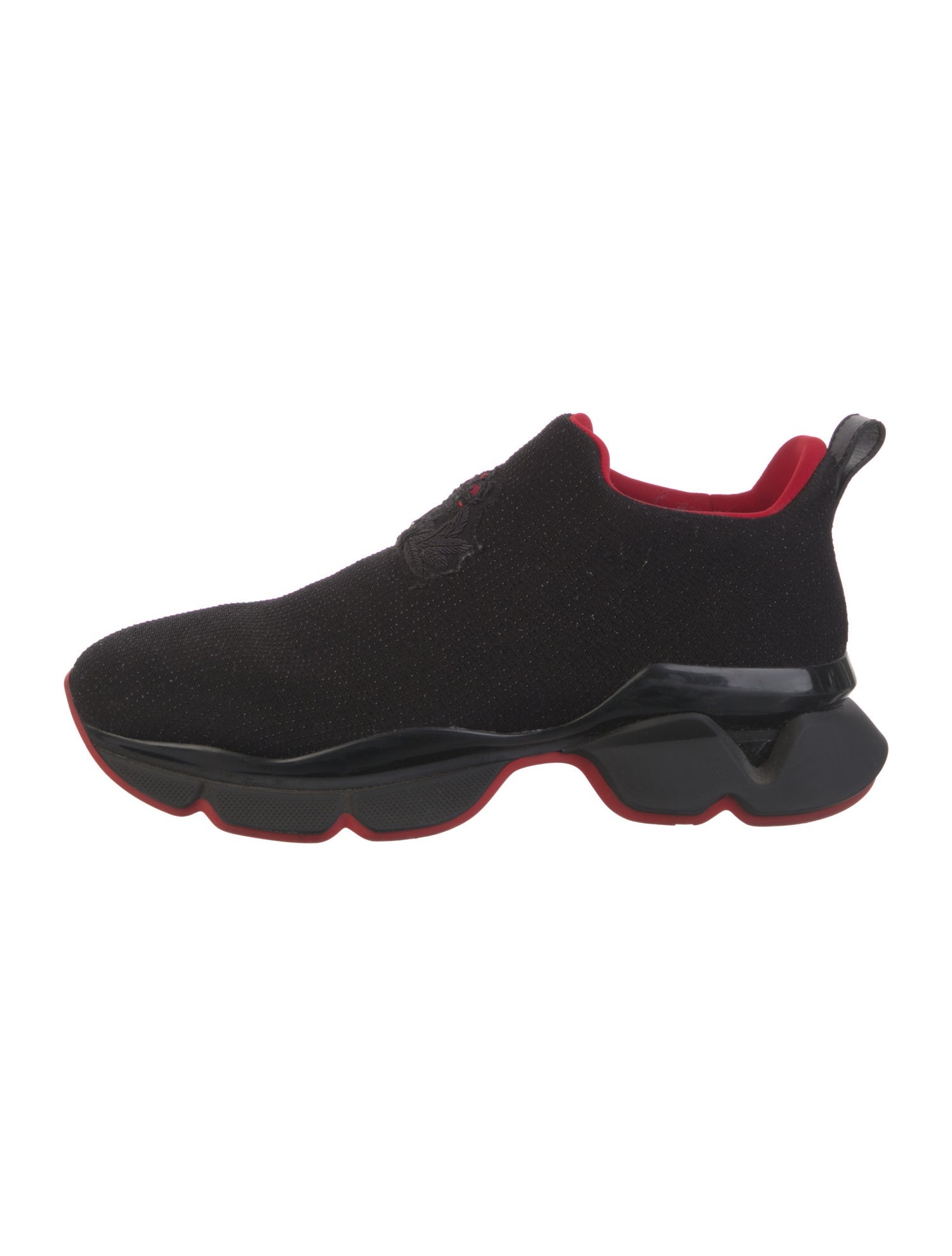 Christian Louboutin Embroidered Accent Sock Sneakers