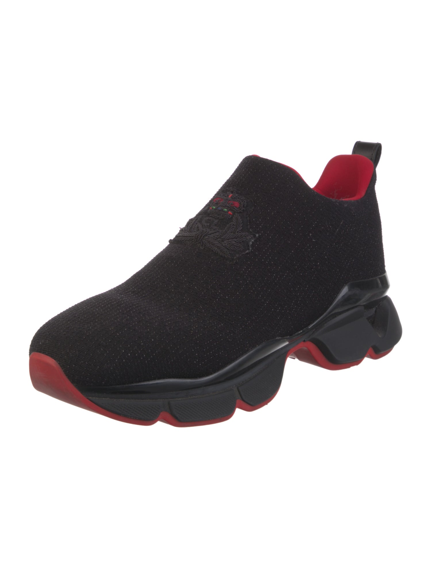 Christian Louboutin Embroidered Accent Sock Sneakers