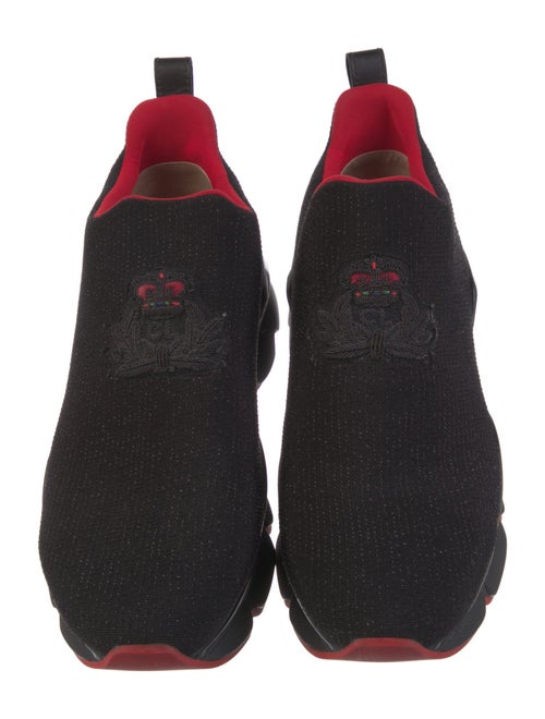 Christian Louboutin Embroidered Accent Sock Sneakers
