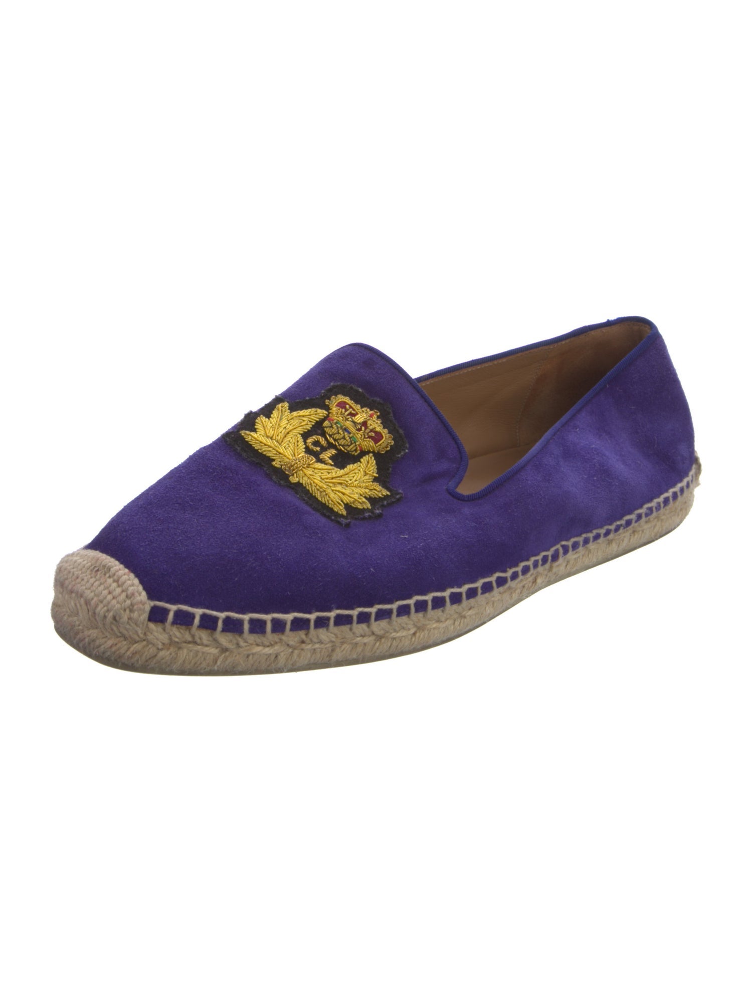 Christian Louboutin Suede Embroidered Accent Espadrilles