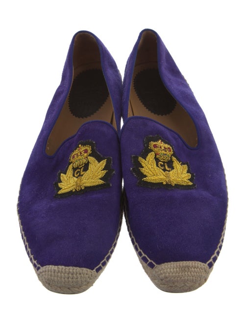 Christian Louboutin Suede Embroidered Accent Espadrilles