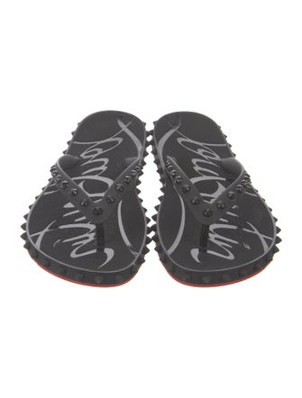 Christian Louboutin Spike Accents Rubber Slides