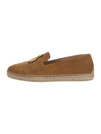 Christian Louboutin Suede Embroidered Accent Espadrilles