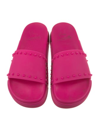 Christian Louboutin Spike Accents Rubber Slides