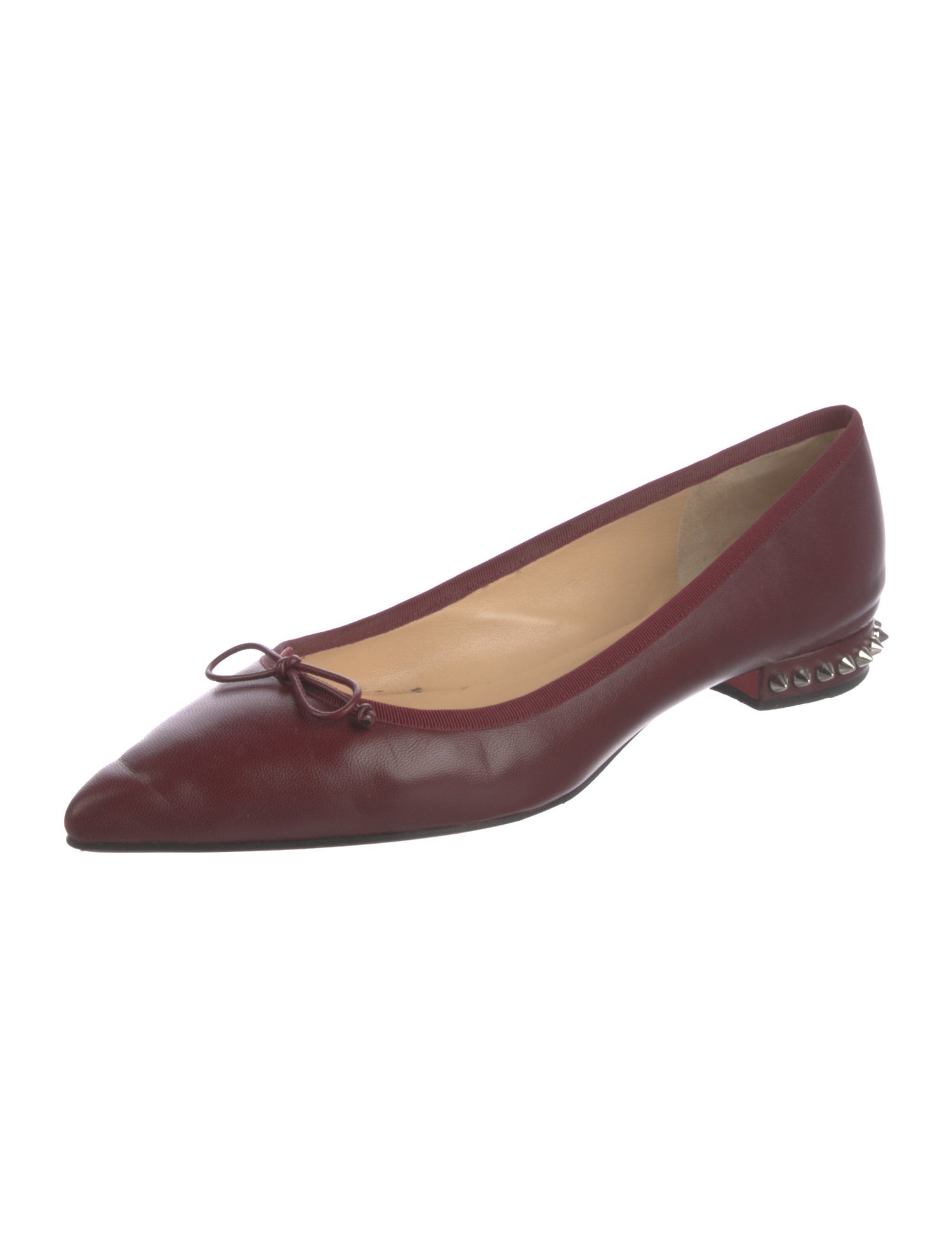 Christian Louboutin Spike Accents Leather Ballet Flats