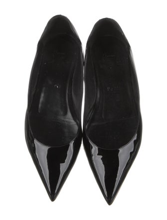 Christian Louboutin Patent Leather Scalloped Accent Ballet Flats