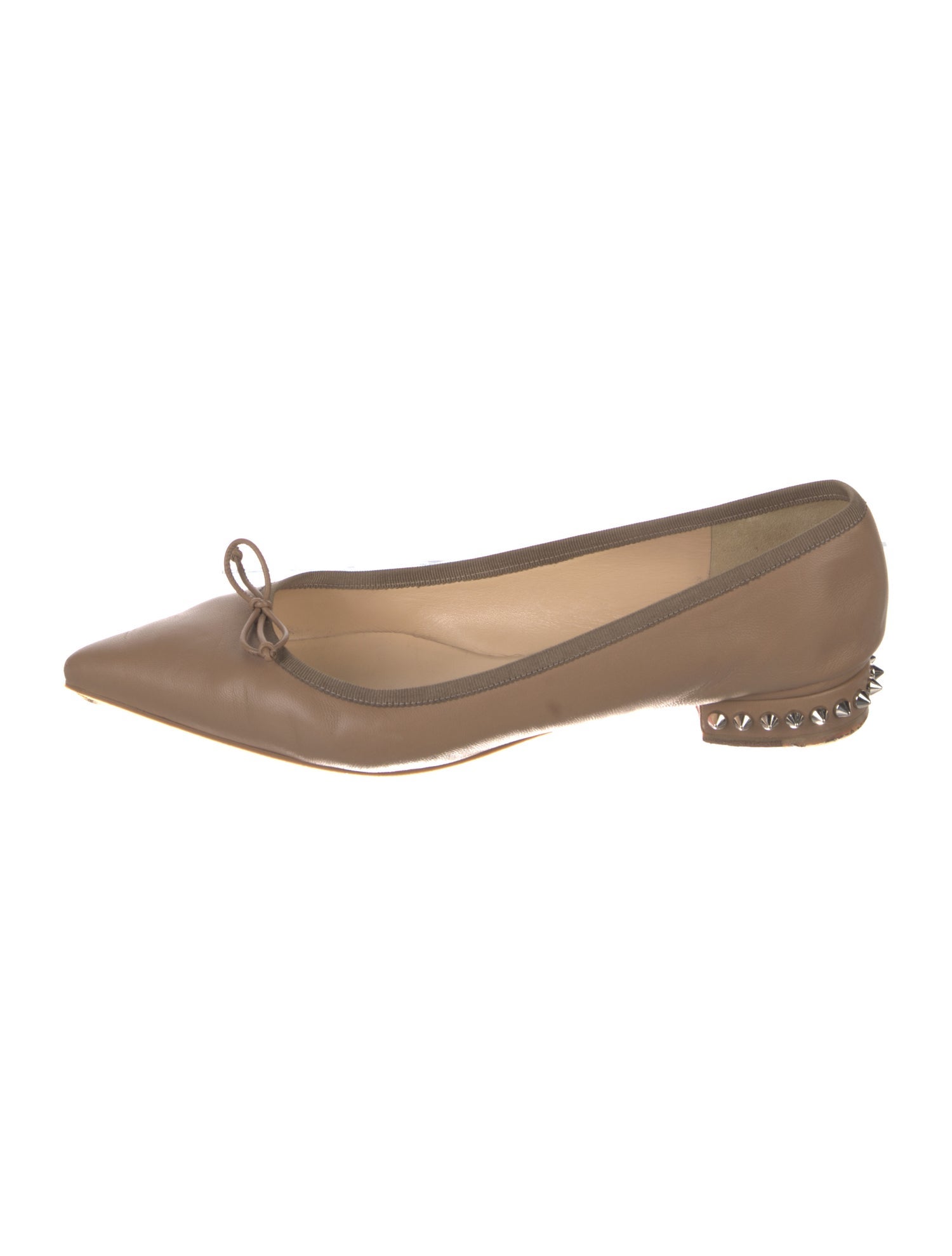 Christian Louboutin Spike Accents Leather Ballet Flats