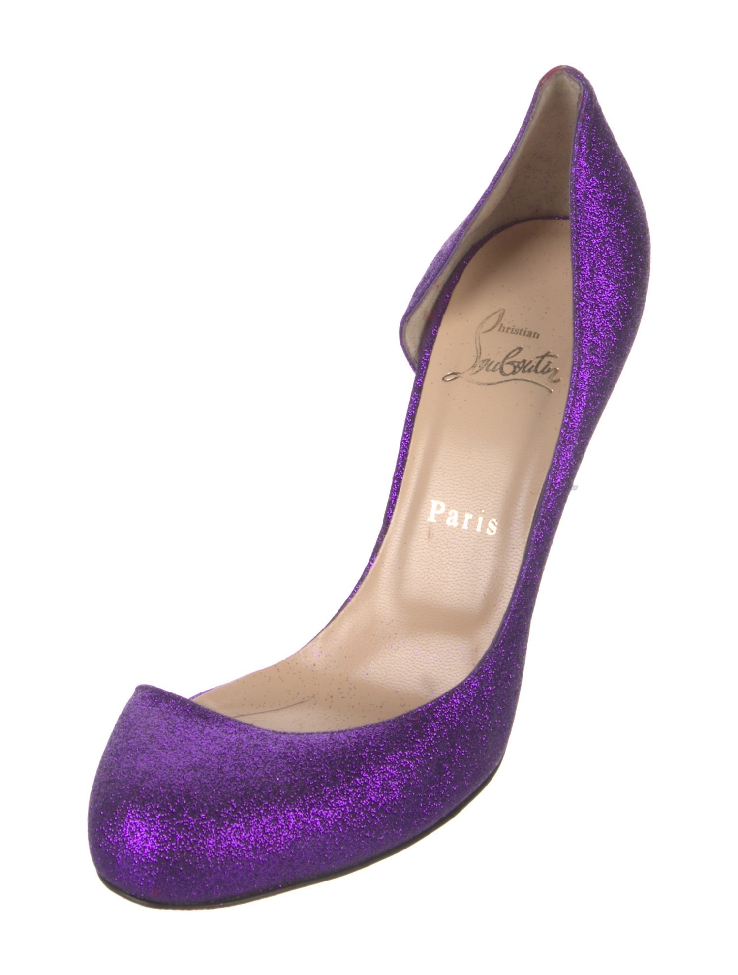 Christian Louboutin Glitter Glitter Accents D'Orsay Pumps