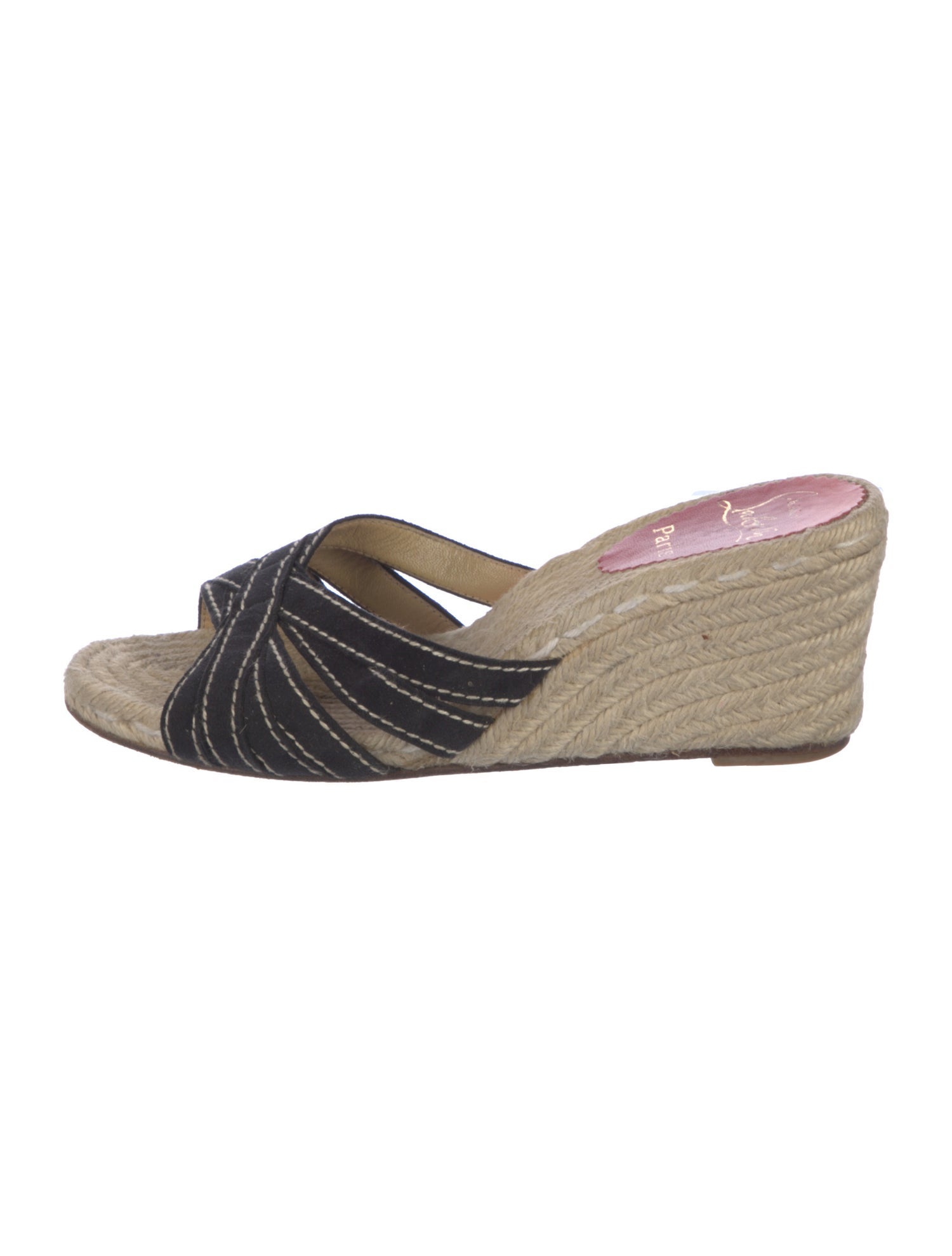 Christian Louboutin Jute Bow Accents Espadrilles