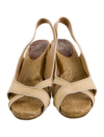 Christian Louboutin Canvas Leather Trim Embellishment Espadrilles