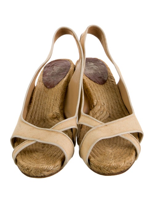 Christian Louboutin Canvas Leather Trim Embellishment Espadrilles