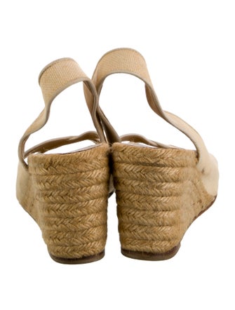 Christian Louboutin Canvas Leather Trim Embellishment Espadrilles