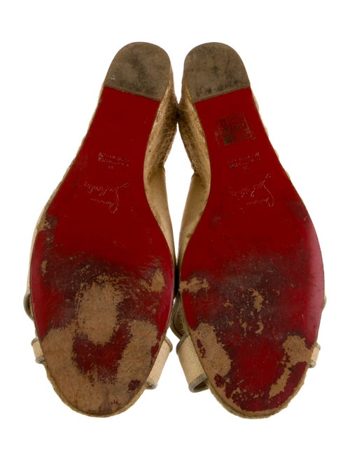 Christian Louboutin Canvas Leather Trim Embellishment Espadrilles