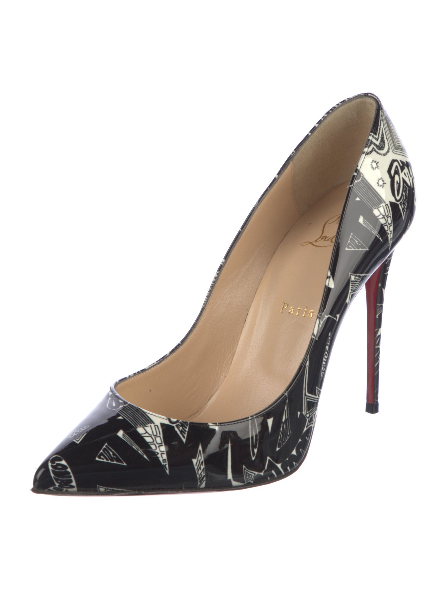 Christian Louboutin Patent Leather Printed Pumps