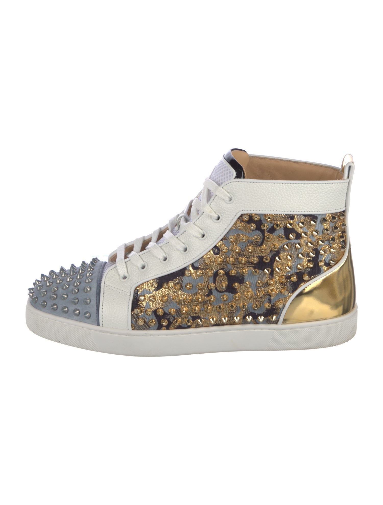 Christian Louboutin Spike Accents Nylon Sneakers
