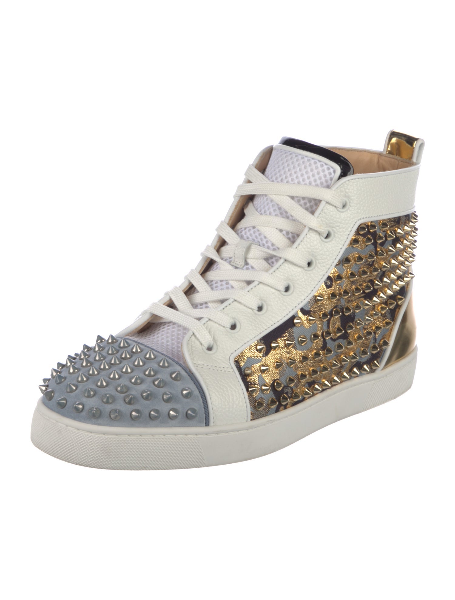 Christian Louboutin Spike Accents Nylon Sneakers