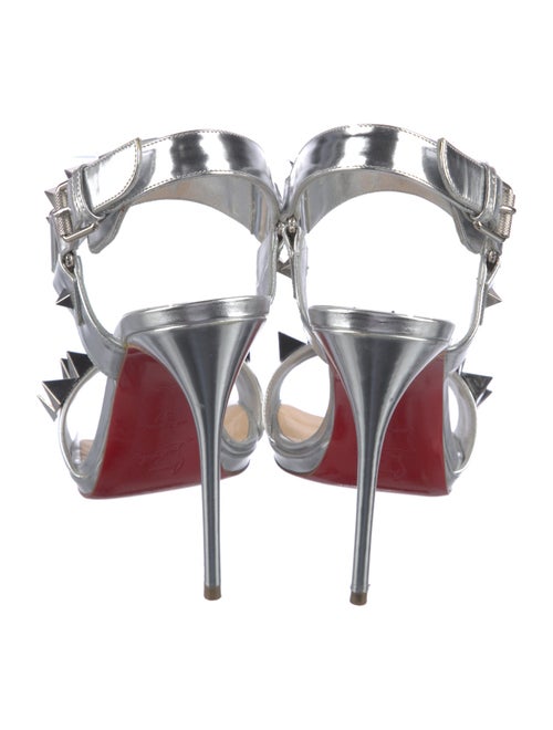 Christian Louboutin Spike Accents Leather Slingback Sandals