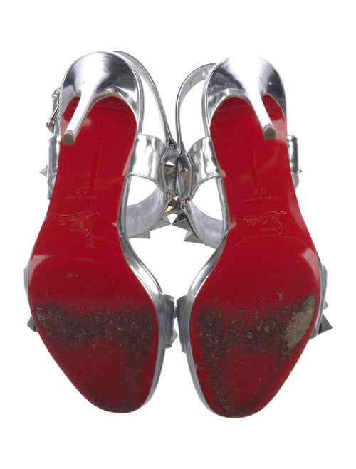 Christian Louboutin Spike Accents Leather Slingback Sandals