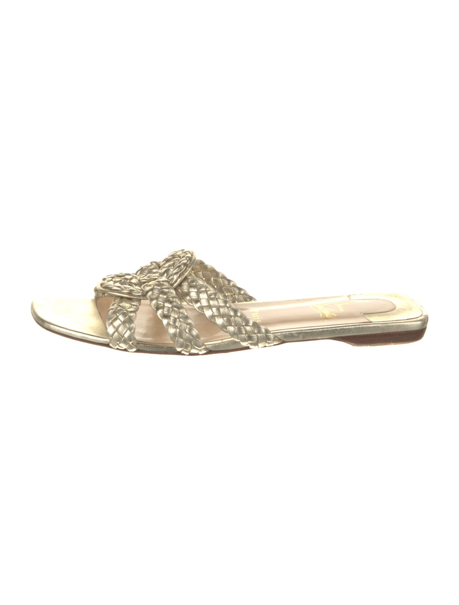 Christian Louboutin Leather Braided Accents Slides
