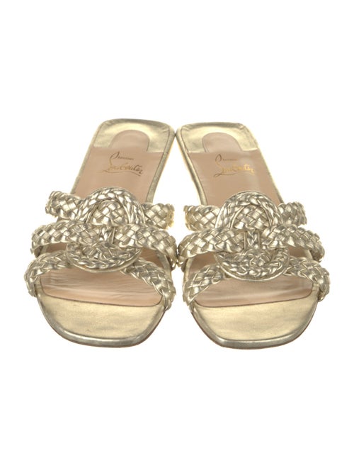Christian Louboutin Leather Braided Accents Slides