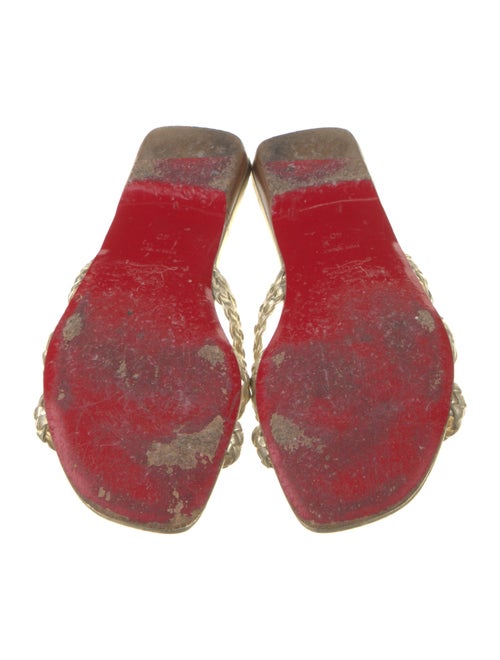 Christian Louboutin Leather Braided Accents Slides