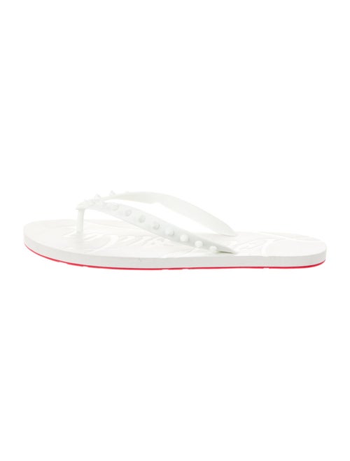 Christian Louboutin Spike Accents Rubber Flip Flops