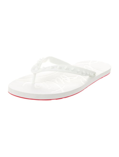 Christian Louboutin Spike Accents Rubber Flip Flops