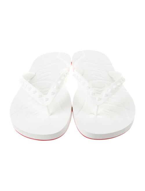 Christian Louboutin Spike Accents Rubber Flip Flops