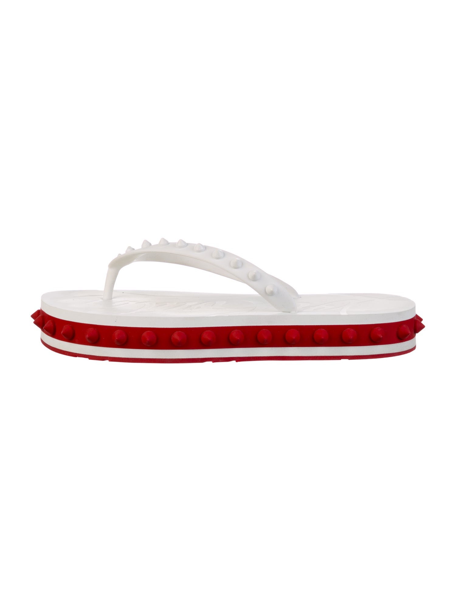 Christian Louboutin Rubber Studded Accents Flip Flops