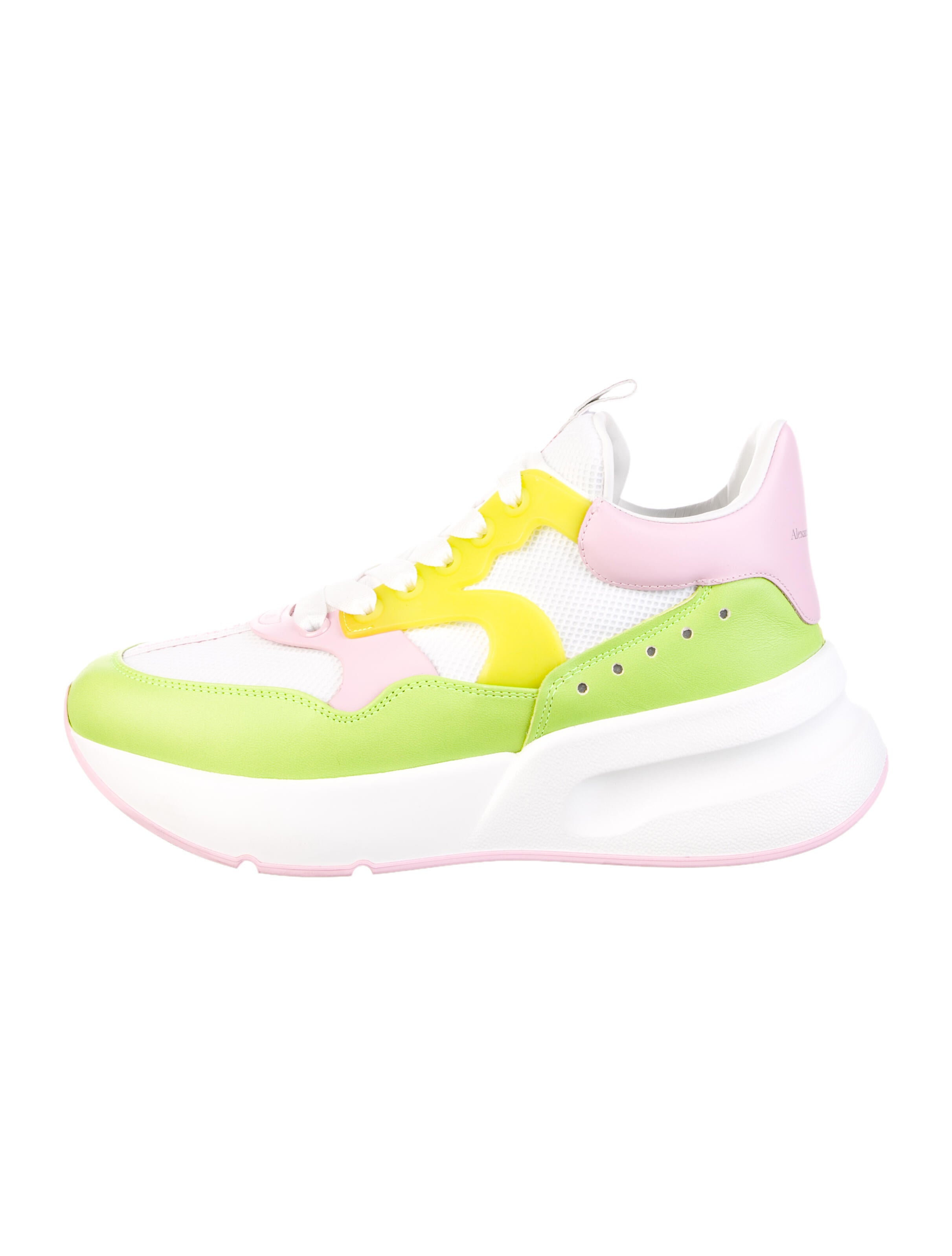 Alexander McQueen Leather Colorblock Pattern Sneakers