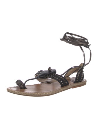 Christian Louboutin Leather Studded Accents Gladiator Sandals