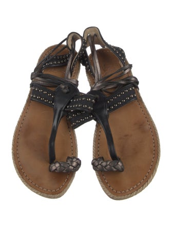 Christian Louboutin Leather Studded Accents Gladiator Sandals