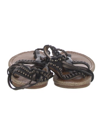 Christian Louboutin Leather Studded Accents Gladiator Sandals